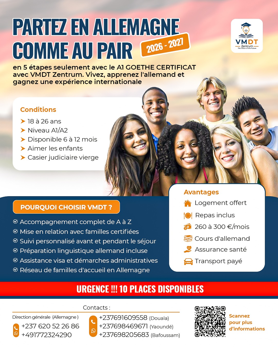 🇩🇪 Partez en Allemagne comme Au Pair avec VMDT Zentrum – Session 2026-2027 !